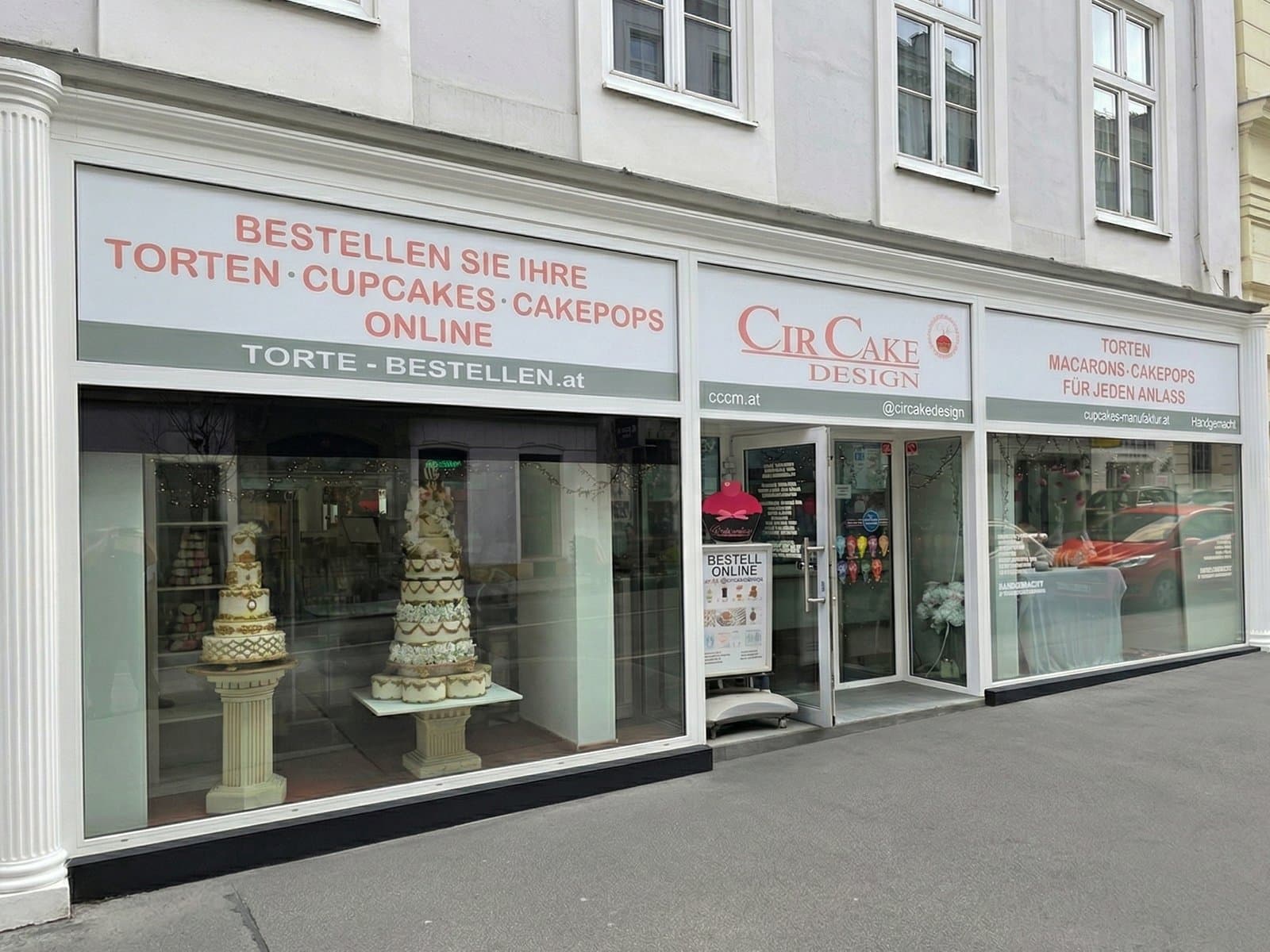 Außenansicht CirCakeDesign Cupcakes Manufaktur Wien Liechtensteinstraße 16 1090 Wien