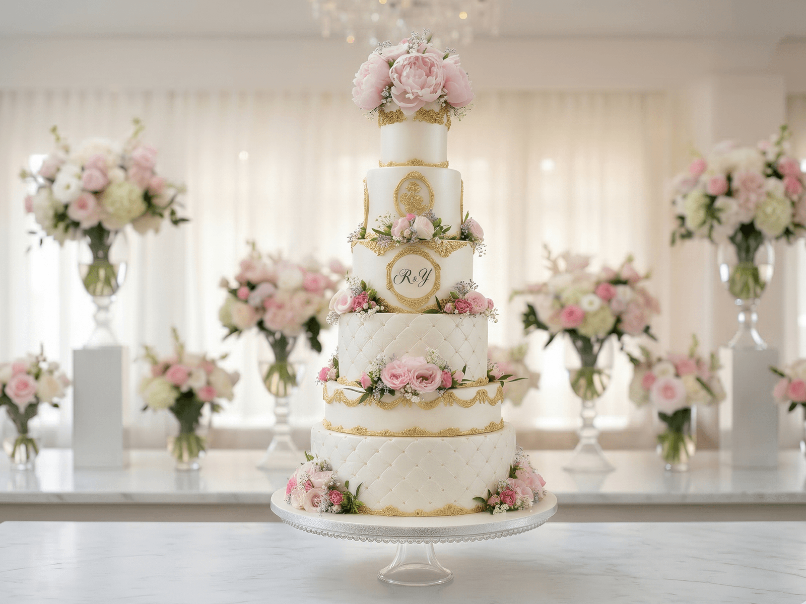 Elegante Hochzeitstorte im InterContinental Wien – Cupcakes Manufaktur – CirCakeDesign