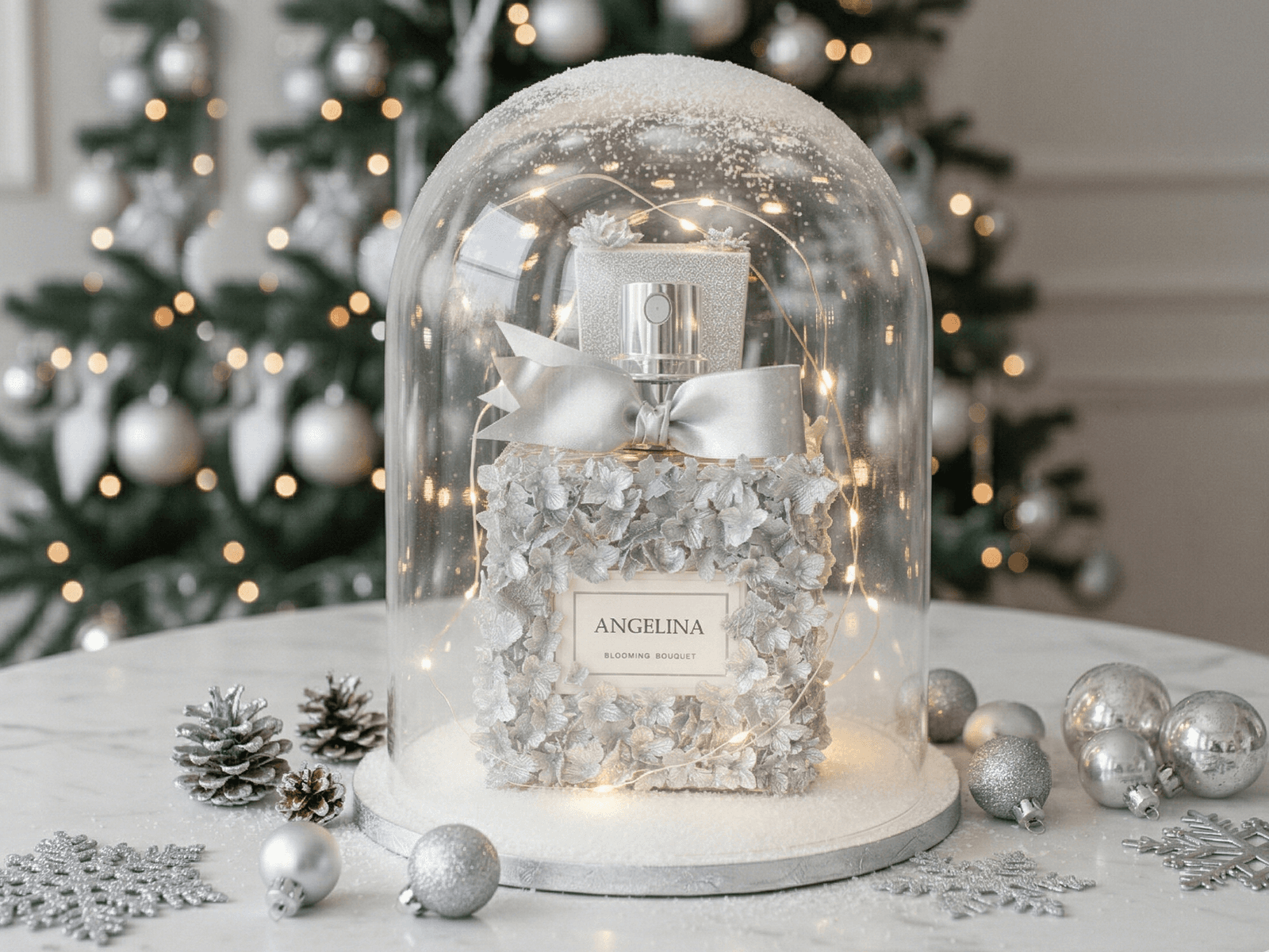 Handgefertigte Motivtorte Parfumflasche Angelina unter Glasglocke Weihnachten Wien Cupcakes Manufaktur