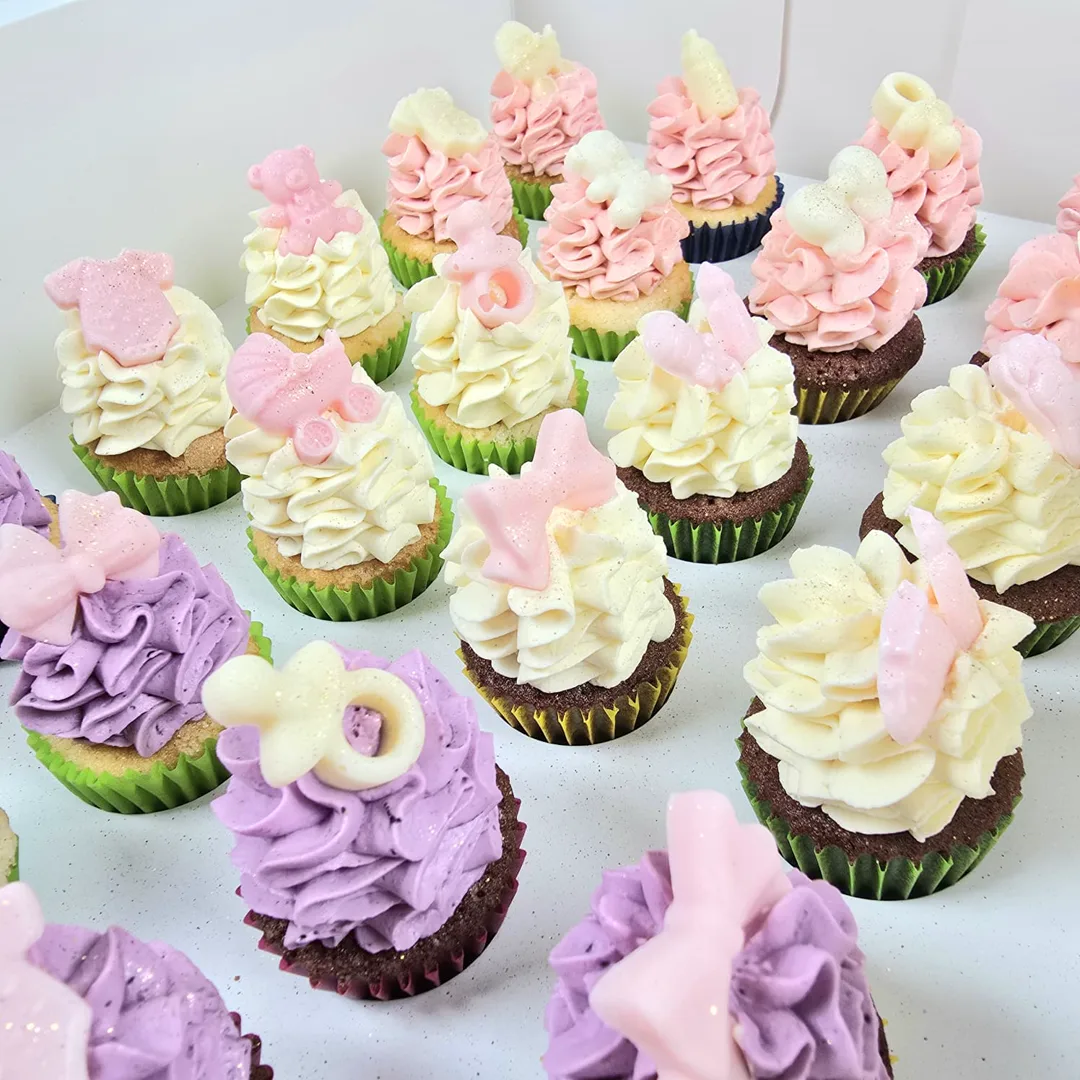 Baby Mini Cupcakes - Rosa oder Blau