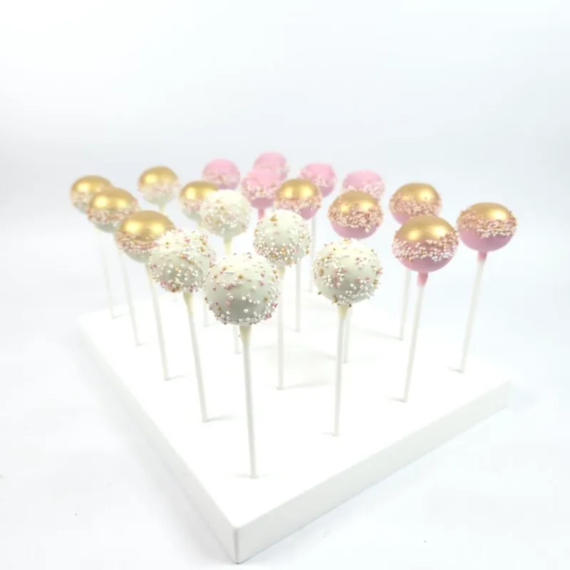 Cakepops 20 stk. Box in gold pink white mix