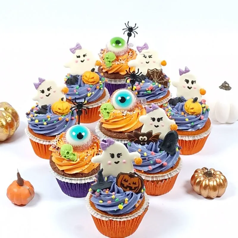 Halloween Cupcakes Heidelbeere Schoko Vanille